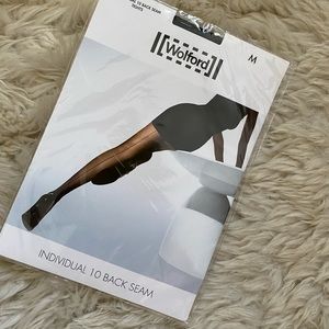Wolford 10 back seam tights size M
